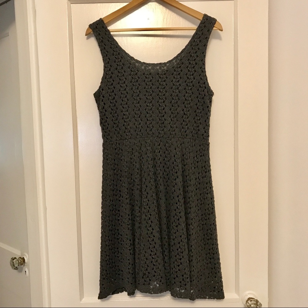 Blue Rain Grey Knit Fit n Flare Dress Size M